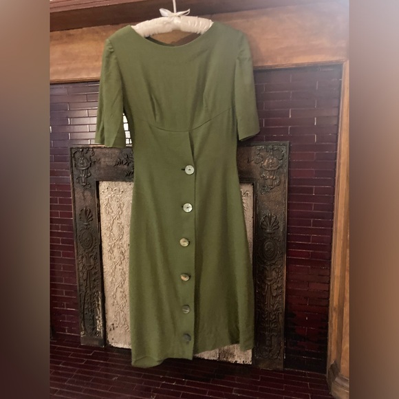 Vintage Handmade Linen Wiggle Dress 60s - Picture 6 of 8